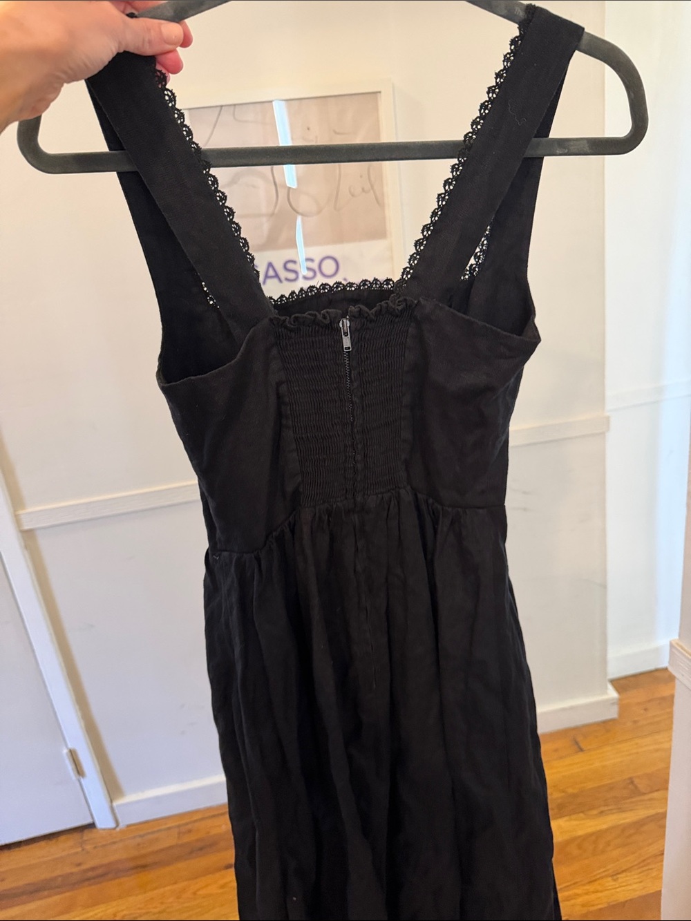 Reformation Tagliatelle Linen black dress size 0 - Picture 4 of 5